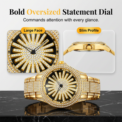 Men's Iced-Out Rotating Dial Watch