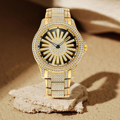 Men's Iced-Out Rotating Dial Watch