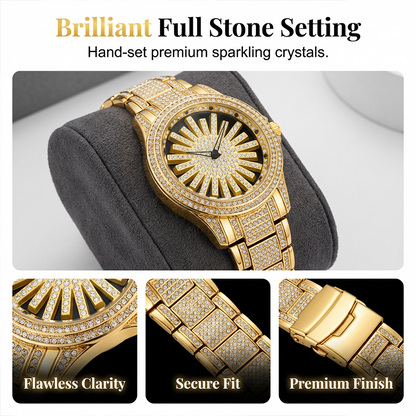 Men's Iced-Out Rotating Dial Watch