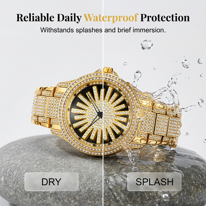 Men's Iced-Out Rotating Dial Watch