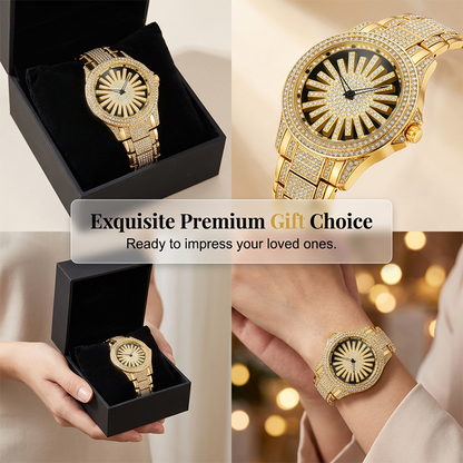 Men's Iced-Out Rotating Dial Watch