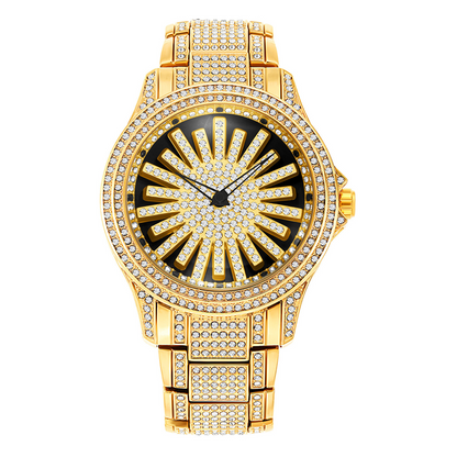 Men's Iced-Out Rotating Dial Watch